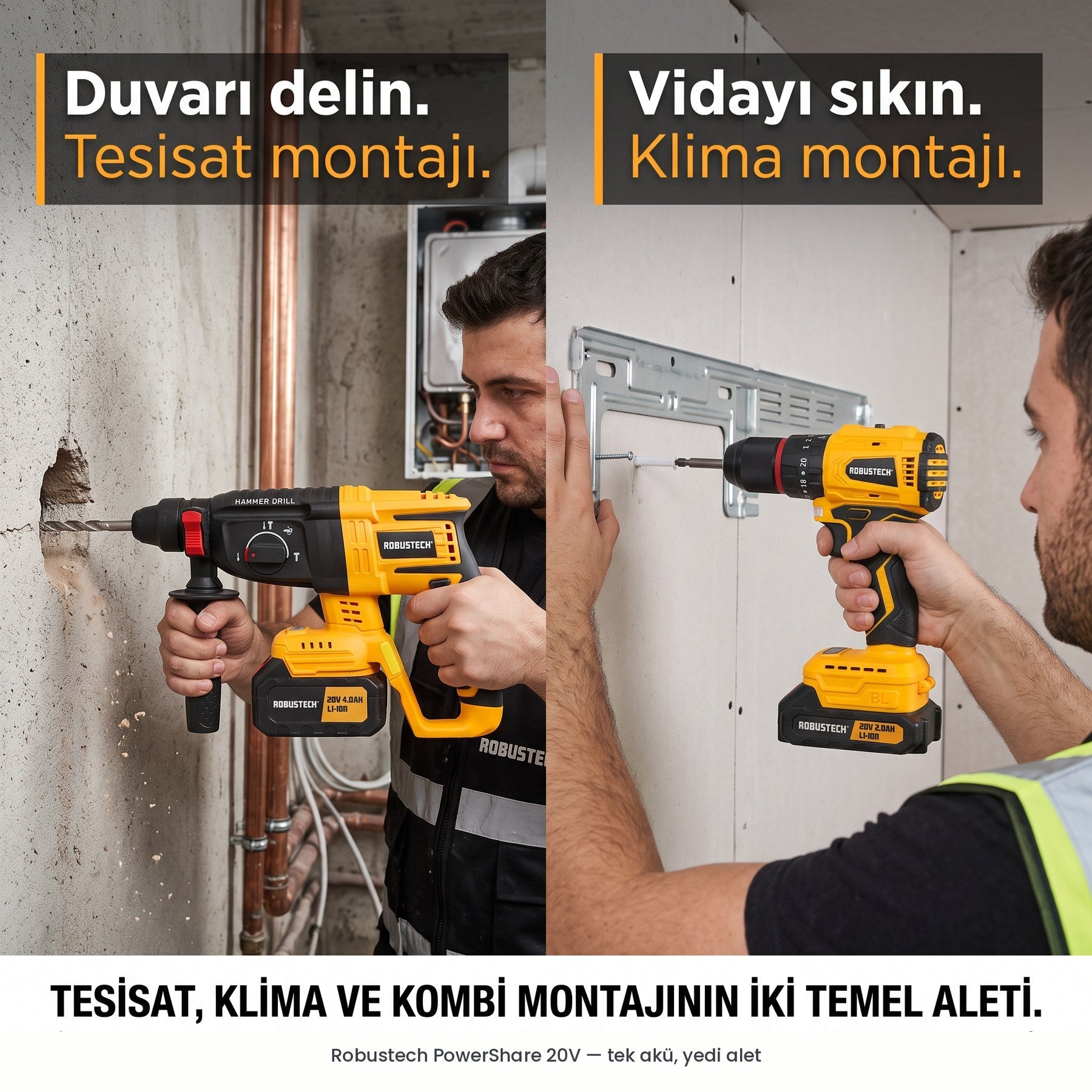 Tesisatçı Seti — tesisat ve klima montajında kullanım